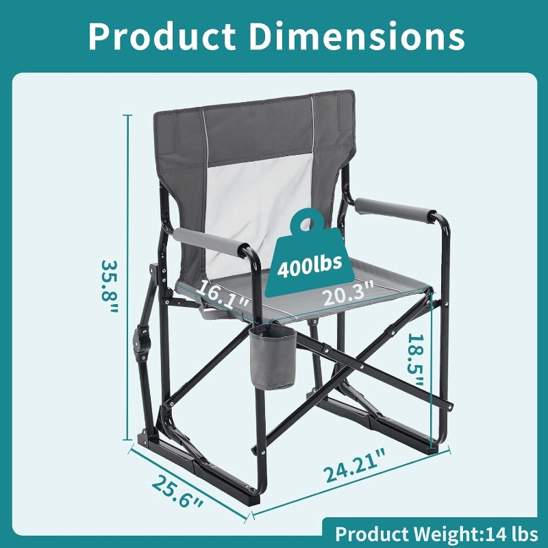 Outdoor Camping Rocking Chair - Outdoor Freestyle Rocker Folding Camping Chair