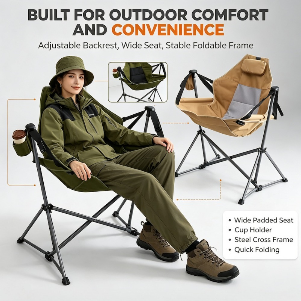 Portable Outdoor Leisure Chair - đánh giá và giá Outdoor Camping Rocking Chair