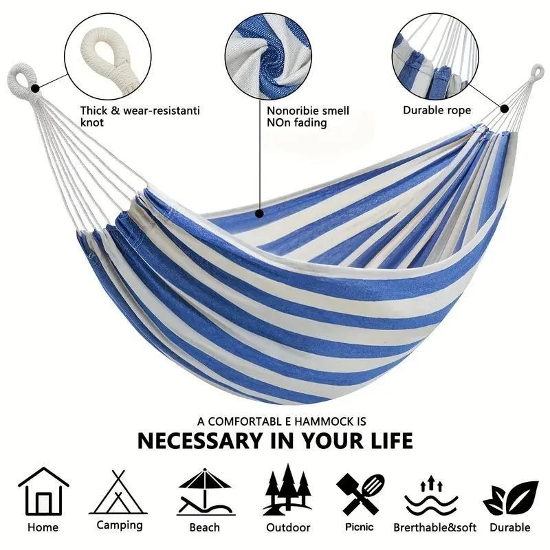 Canvas No Wooden Stick Hammock - đánh giá và giá Camping Hammock