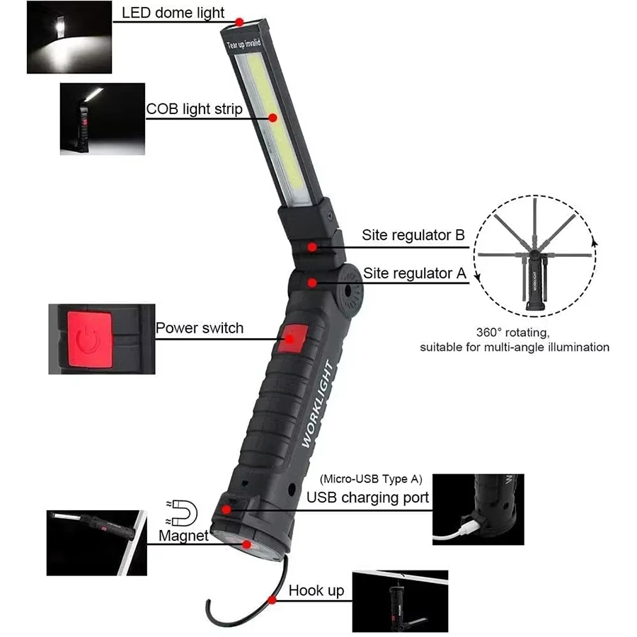 Portable LED Flashlight with M - đánh giá và giá Outdoor Camping Lighting