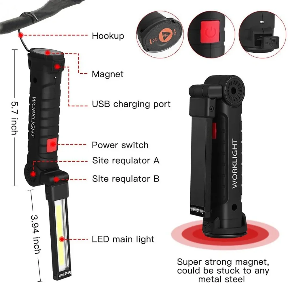Portable COB LED Flashlight US - đánh giá và giá Outdoor Camping Lighting
