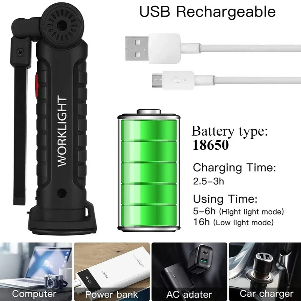 Portable COB LED Flashlight US - đánh giá và giá Outdoor Camping Lighting