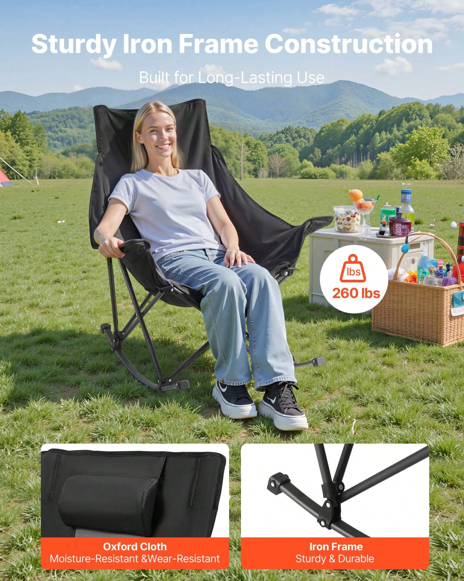 Rocking Camping Chair, Portabl - đánh giá và giá Outdoor Camping Rocking Chair