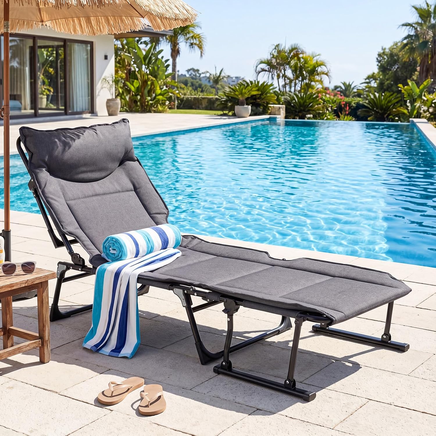 Folding Patio Lounge Chair Set - đánh giá và giá Outdoor Camping Recliner Chairs