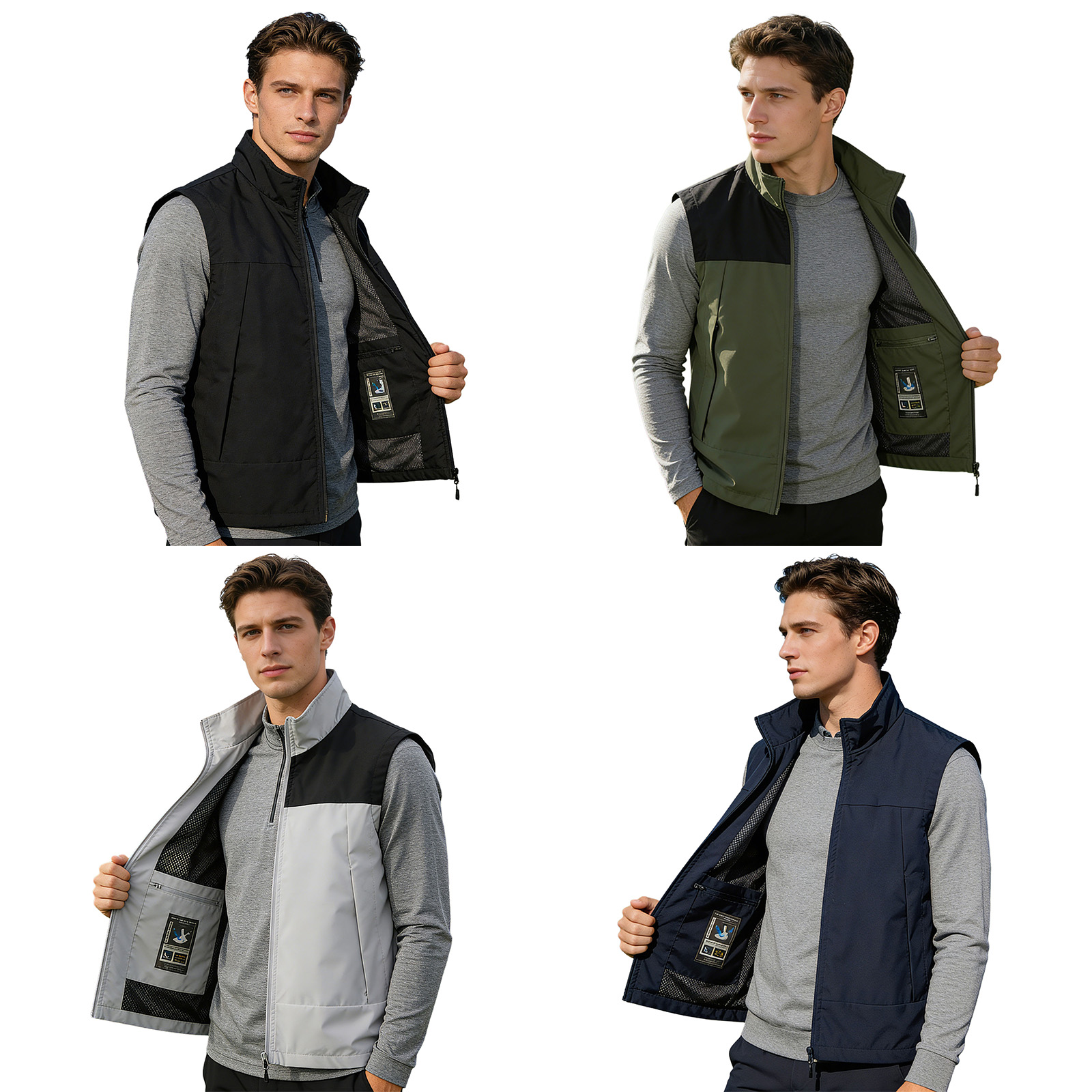 #M-5XL Men Golf Vest Stand Col - đánh giá và giá Outdoor Camping Jacket