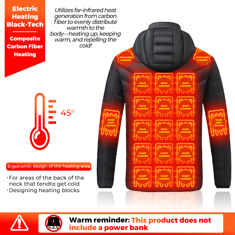 Heated Jacket 26 Heating Zones - đánh giá và giá Outdoor Camping Jacket