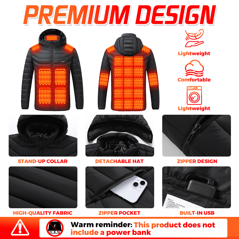 Heated Jacket 26 Heating Zones - đánh giá và giá Outdoor Camping Jacket