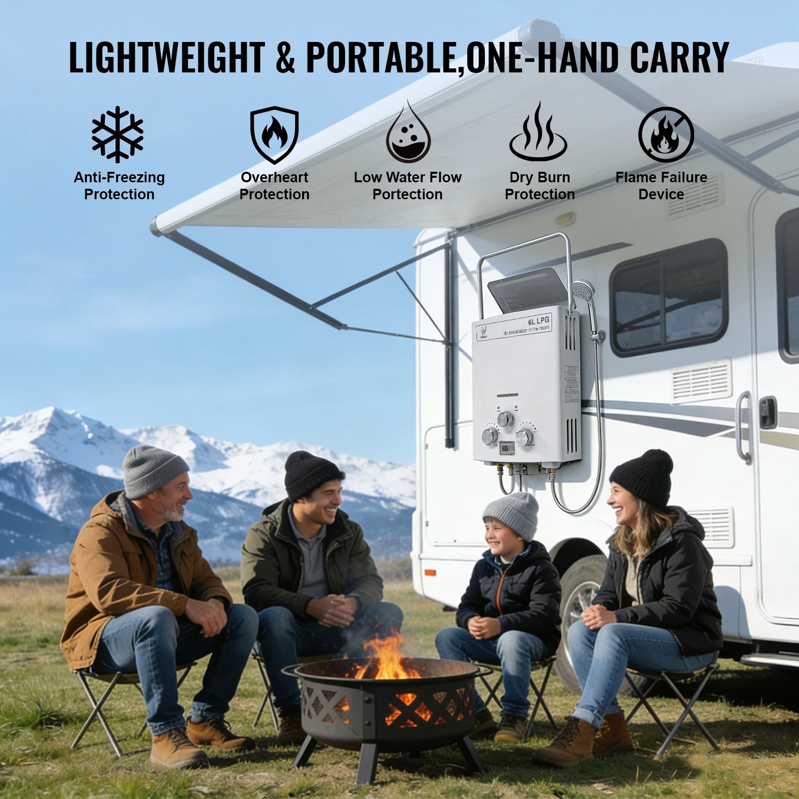 LPG Gas Water Heater|SIHAO 6L  - đánh giá và giá Outdoor Camping Water Heater