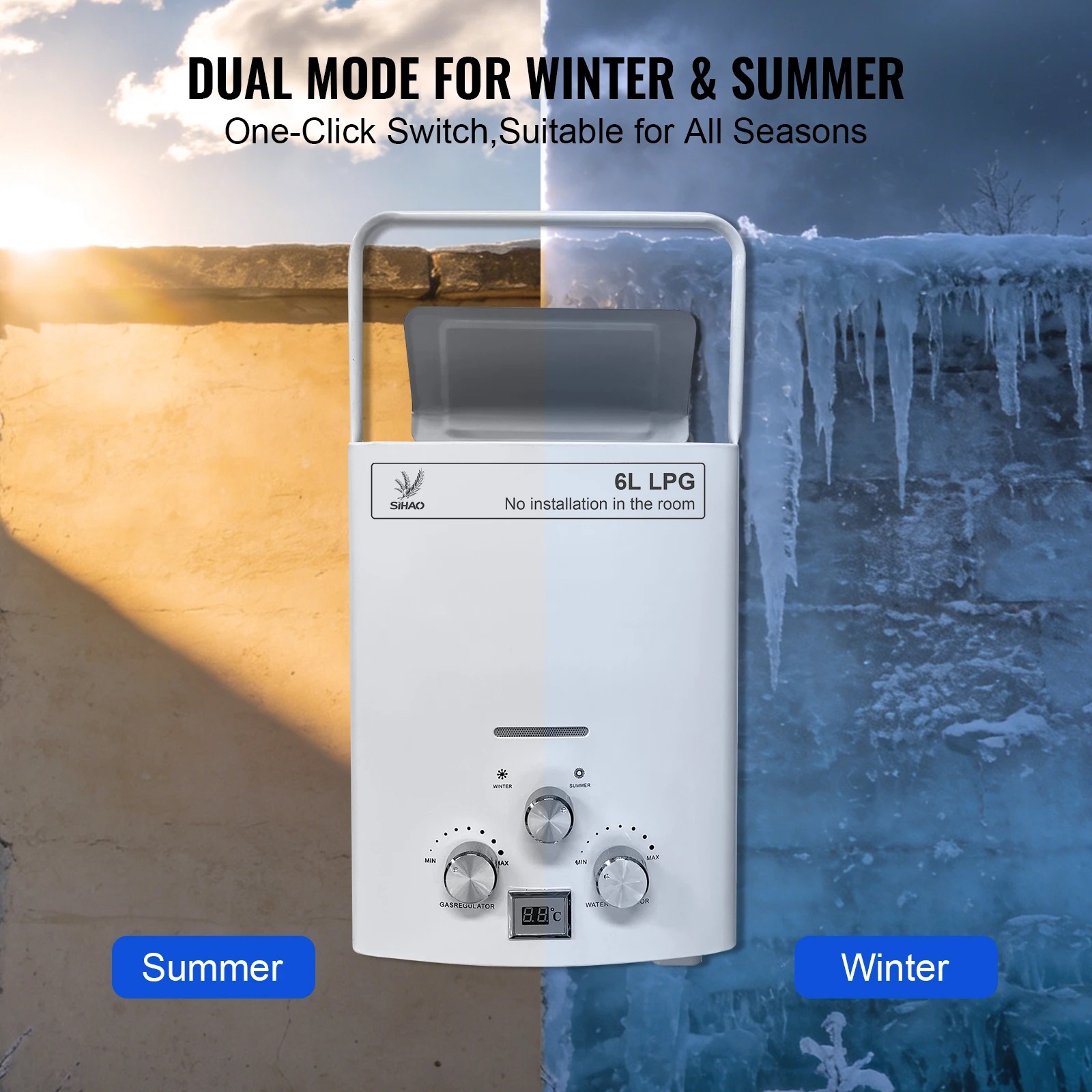 LPG Gas Water Heater|SIHAO 6L  - đánh giá và giá Outdoor Camping Water Heater
